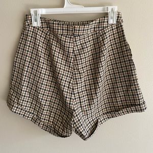 Womens high waisted checkered shorts